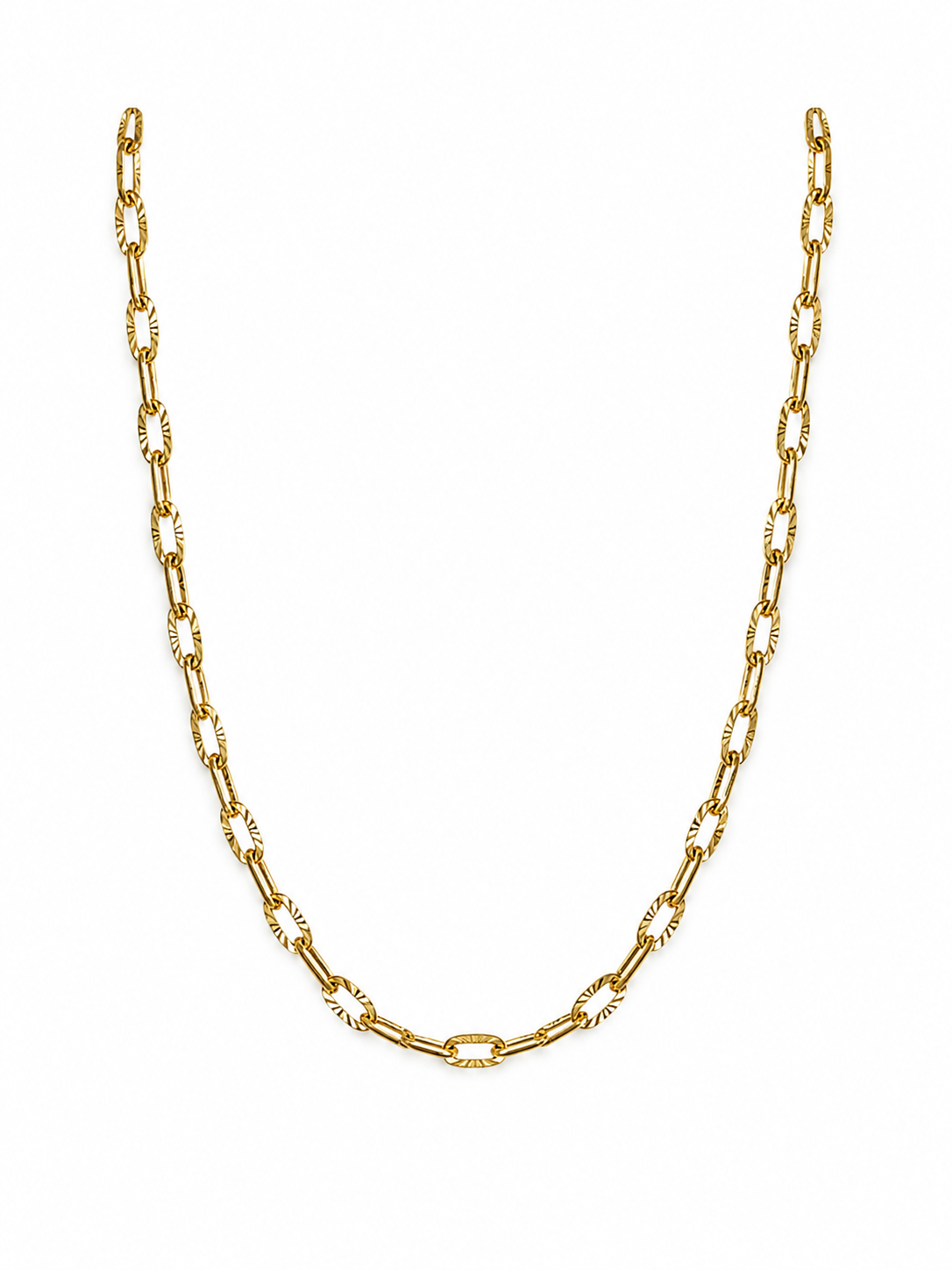 Dainty Textured Oval Necklace SS