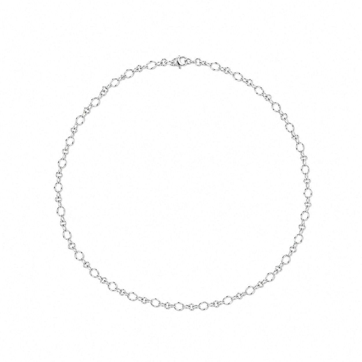 Silver Dainty Oval Twist Bracelet: SS