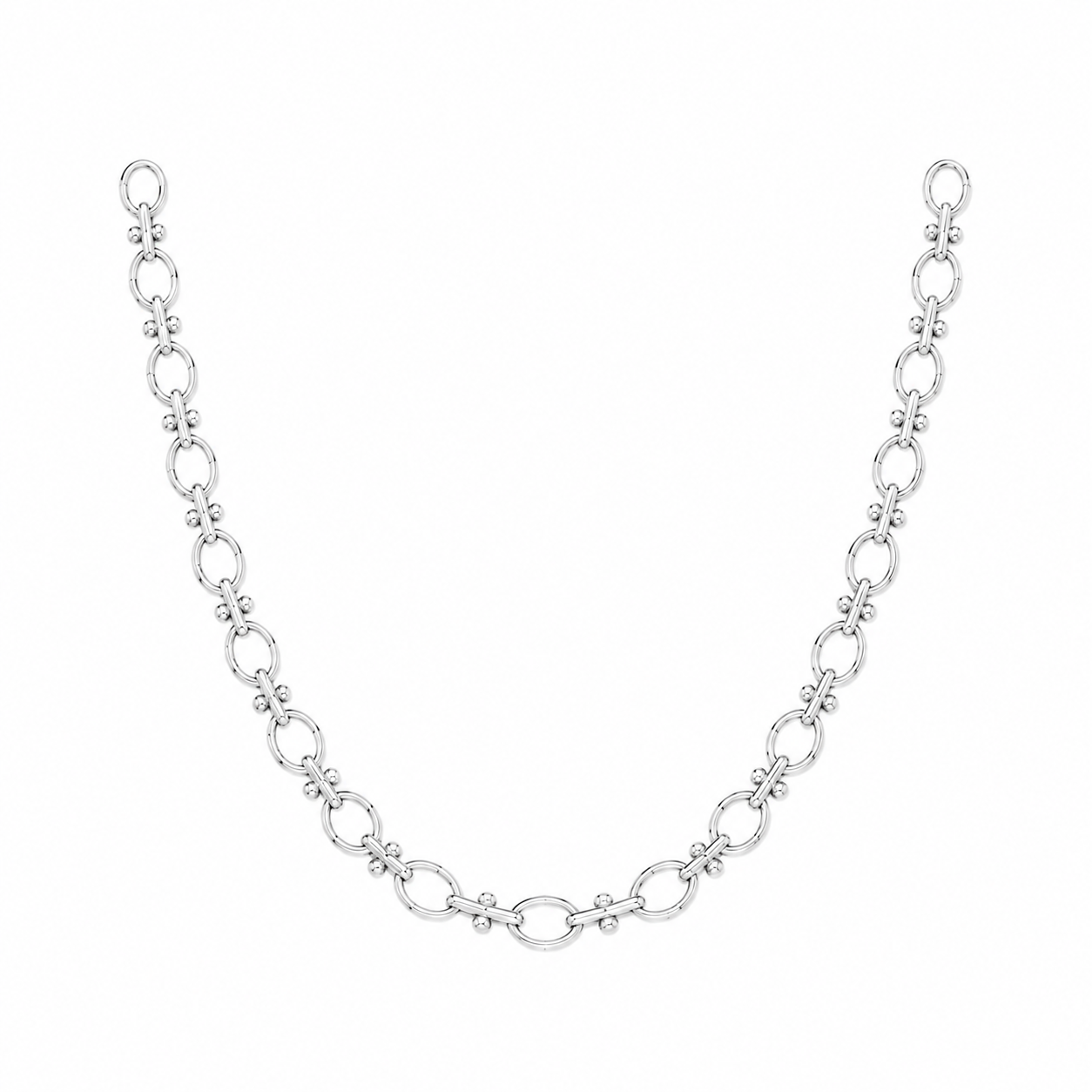 Oval T Link Necklace: SS