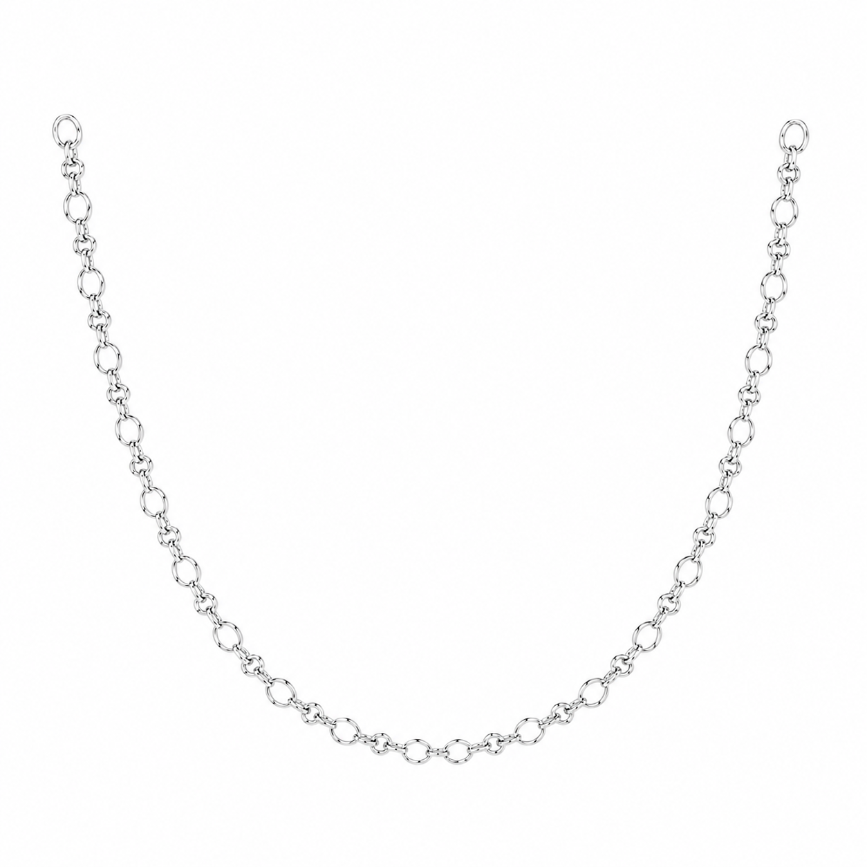Silver Dainty Oval Twist Necklace: SS